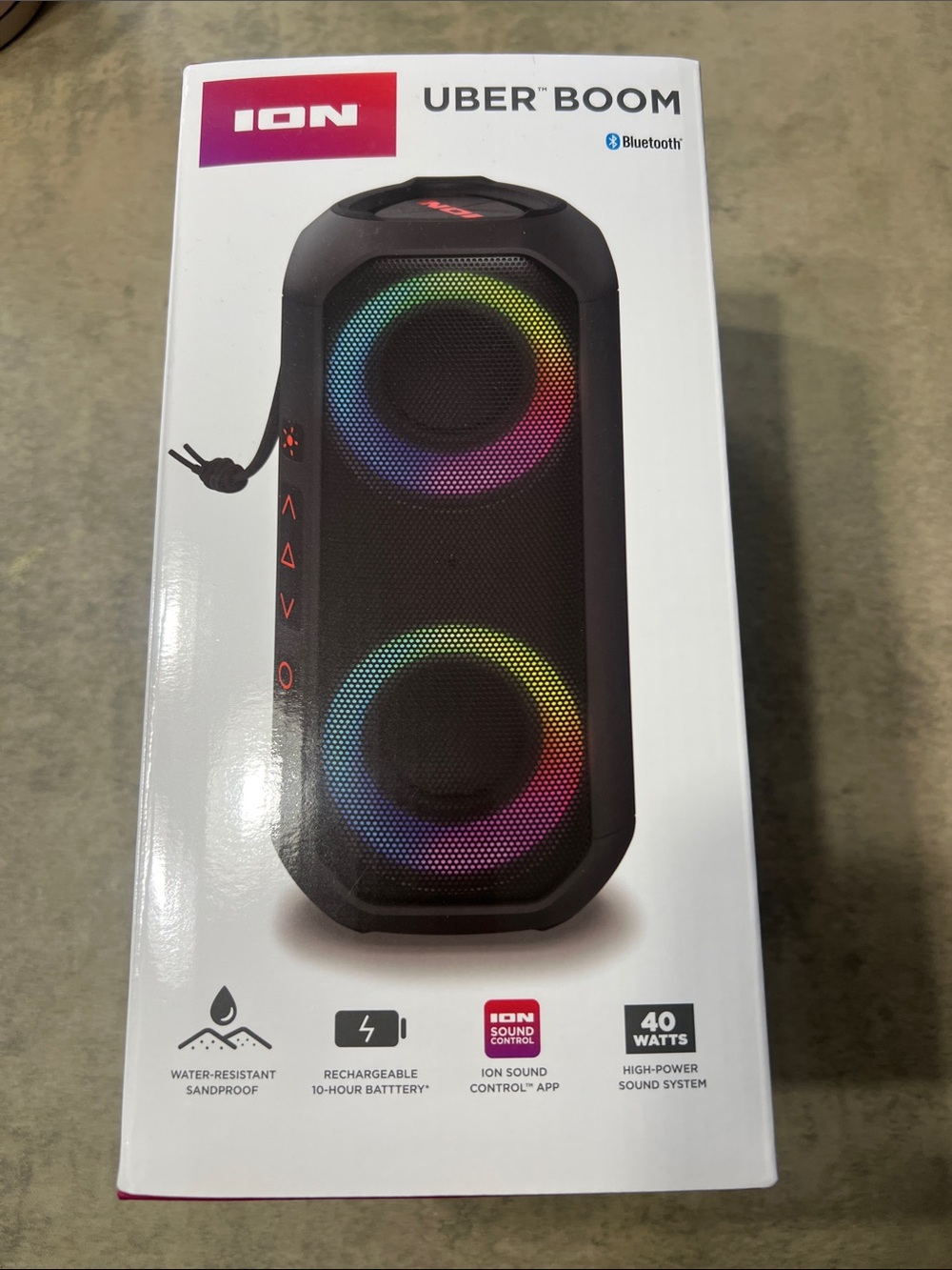 Uber Boom Portable Bluetooth Speaker - Black with RGB Lights